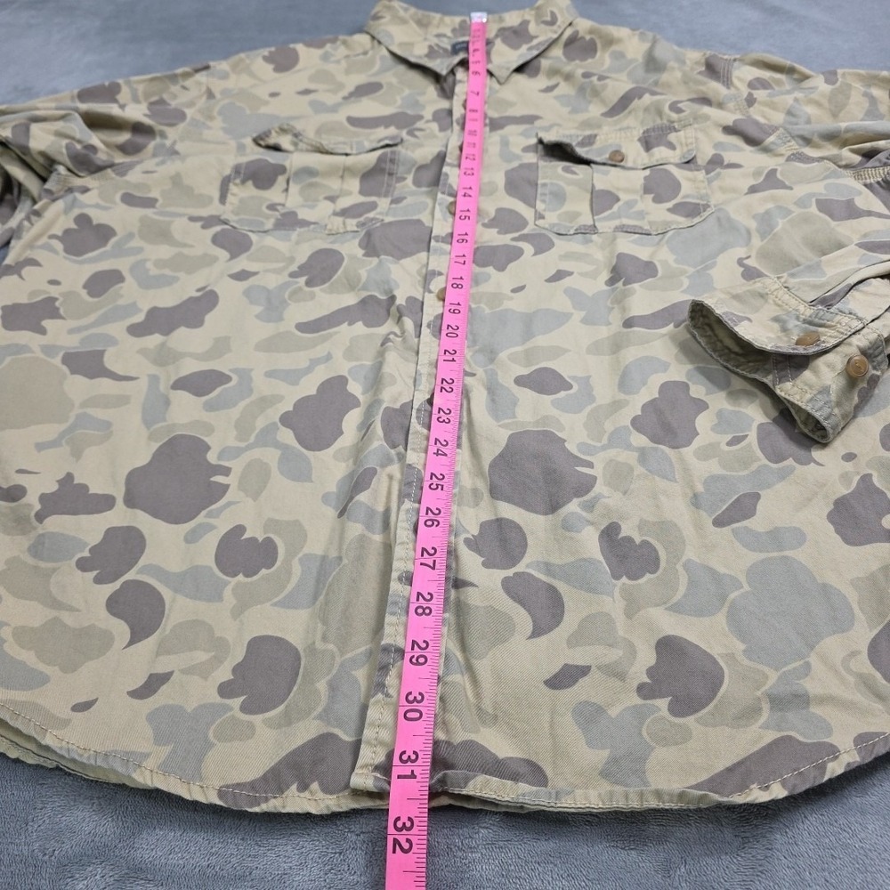 Ll Bean Signature Woodland Camouflage Button Up Shirt XXL Double‎ Flap Breast... - Picture 5 of 7